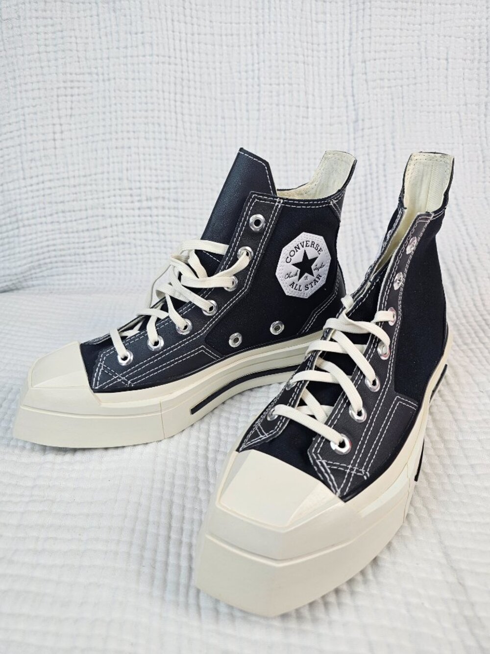 😍NWT😍 Converse Chuck 70 De Luxe Squared High - Black/Egret Women's 8/Men's 6 - Picture 10 of 16